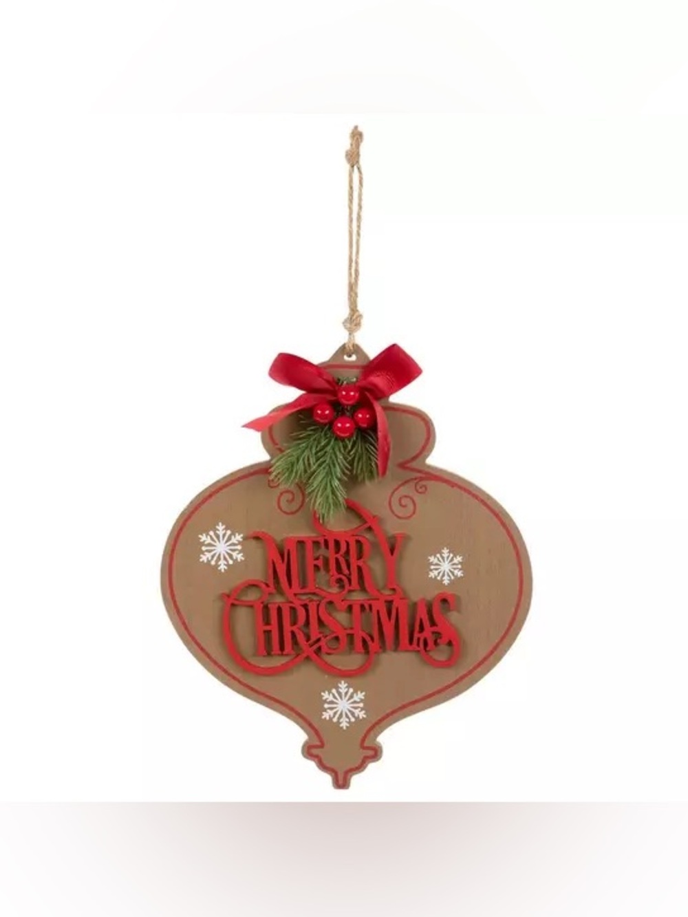 (2) Merry Christmas Ornament Wood Wall Decor